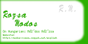 rozsa modos business card